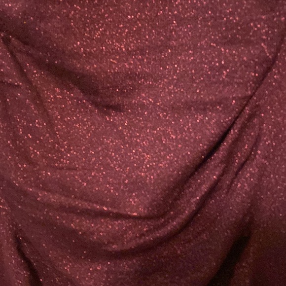 NWT- PLUM RUCHED GLITTER DRESS - Picture 4 of 13